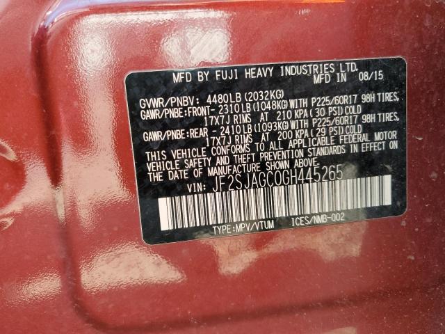 Photo 14 from auction – 2016 SUBARU FORESTER 2 with VIN JF2SJAGC0GH445265