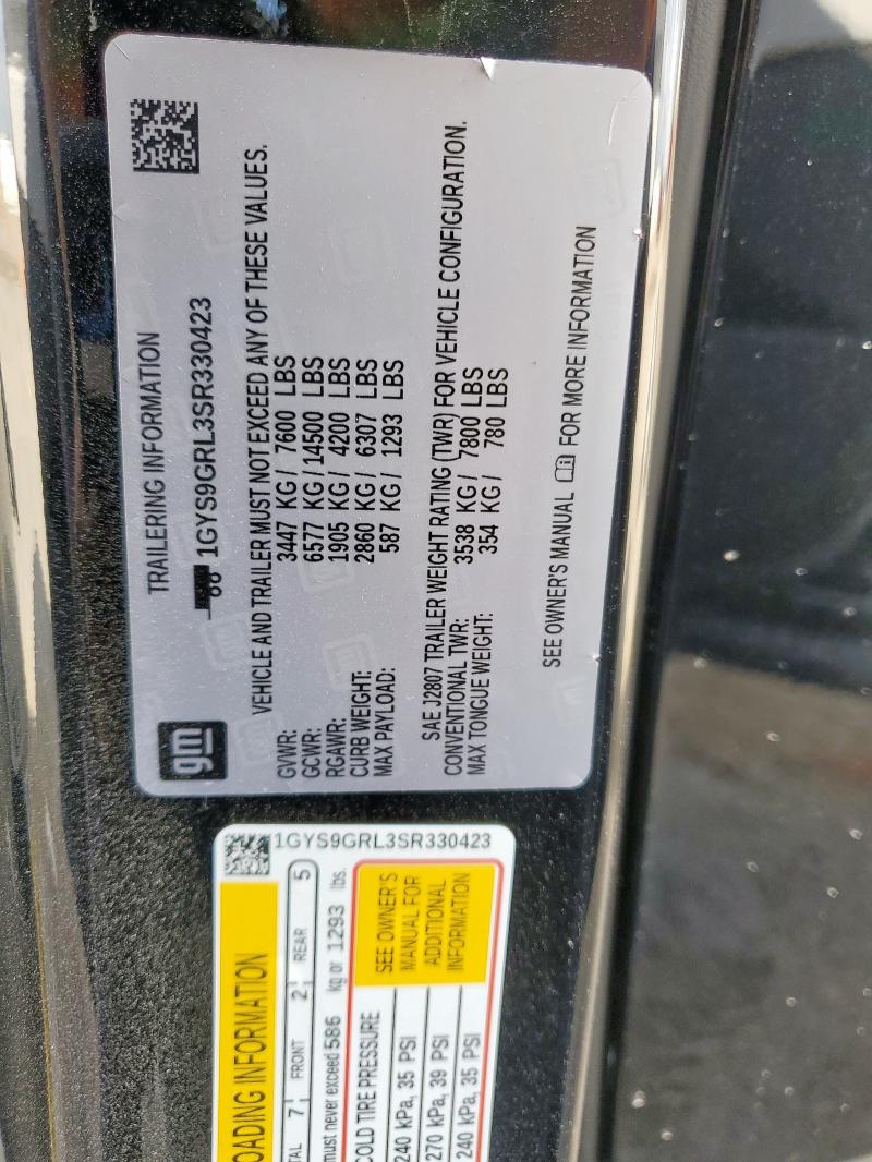 Photo 14 from auction – 2025 CADILLAC ESCALADE S with VIN 1GYS9GRL3SR330423