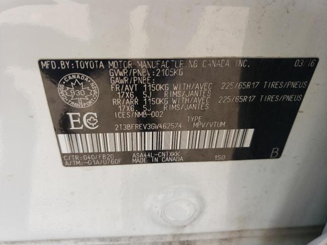 Photo 14 from auction – 2016 TOYOTA RAV4 LE with VIN 2T3BFREV3GW462574