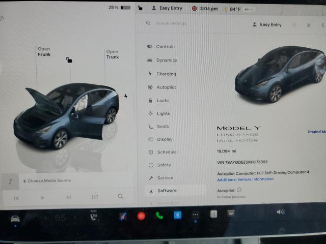 Photo 9 from auction – 2024 TESLA MODEL Y with VIN 7SAYGDEE5RF073392