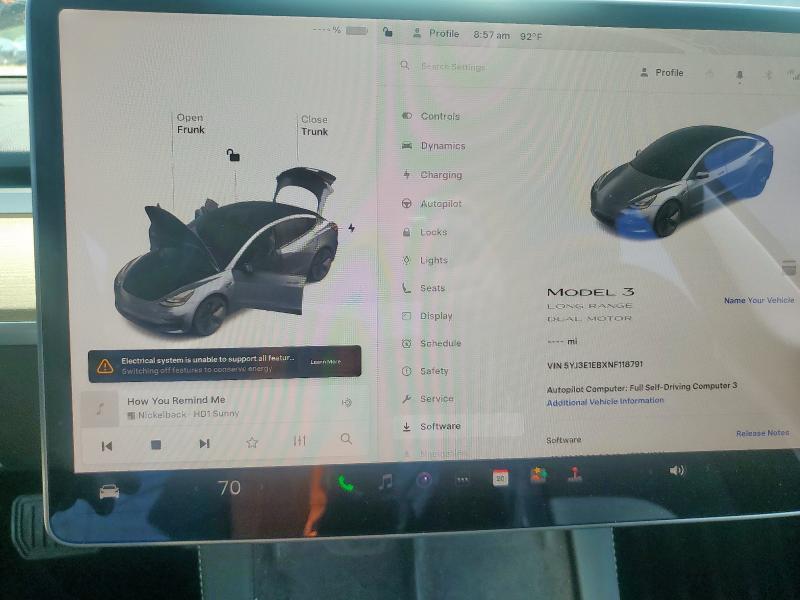 Photo 9 from auction – 2022 TESLA MODEL 3 with VIN 5YJ3E1EBXNF118791