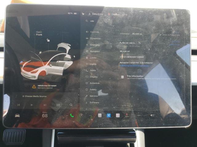 Photo 9 from auction – 2019 TESLA MODEL 3 with VIN 5YJ3E1EA9KF326681