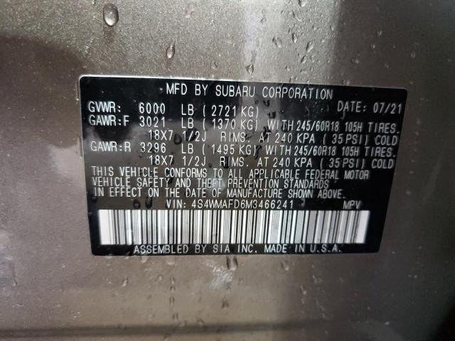 Photo 14 from auction – 2021 SUBARU ASCENT PRE with VIN 4S4WMAFD6M3466241