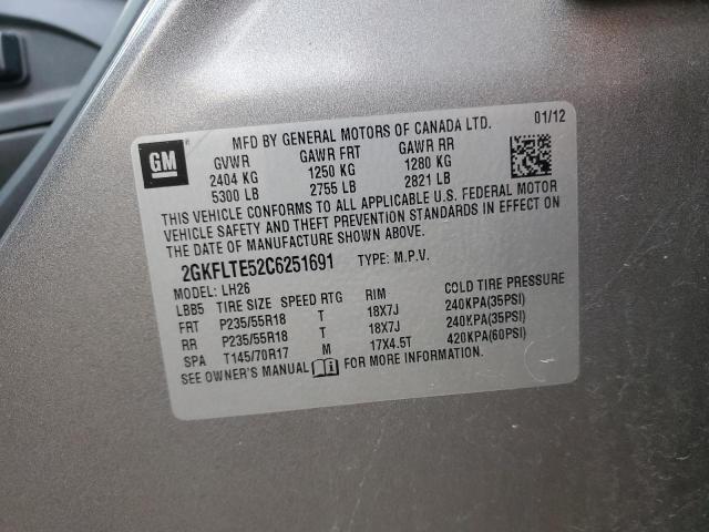 Photo 14 from auction – 2012 GMC TERRAIN SL with VIN 2GKFLTE52C6251691