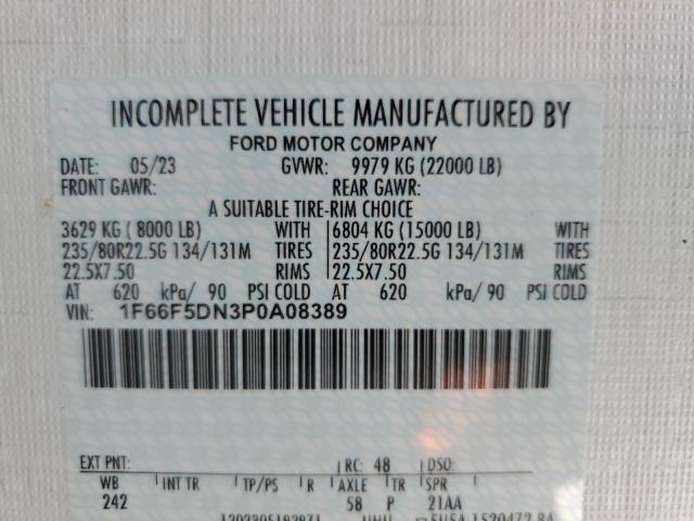 Photo 10 from auction – 2023 FORD MOTORHOME with VIN 1F66F5DN3P0A08389