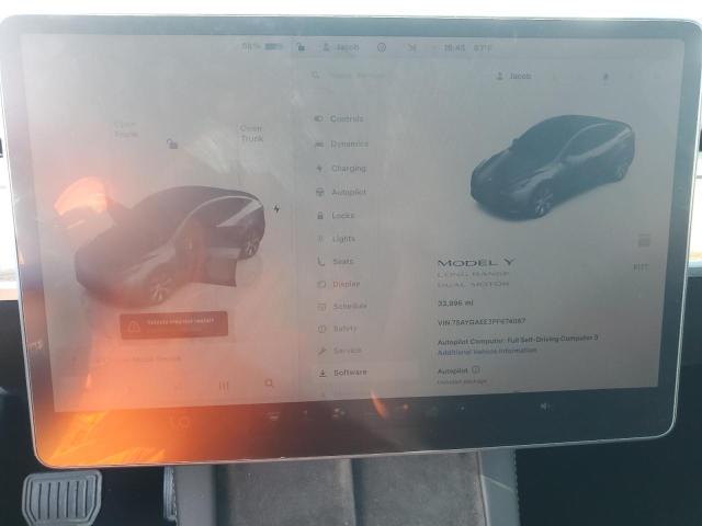 Photo 9 from auction – 2023 TESLA MODEL Y with VIN 7SAYGAEE3PF674067