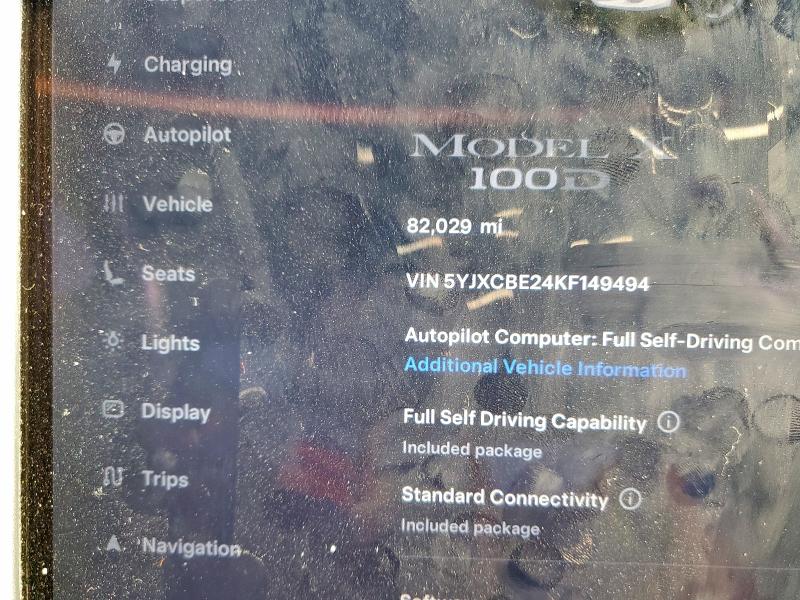 Photo 9 from auction – 2019 TESLA MODEL X with VIN 5YJXCBE24KF149494