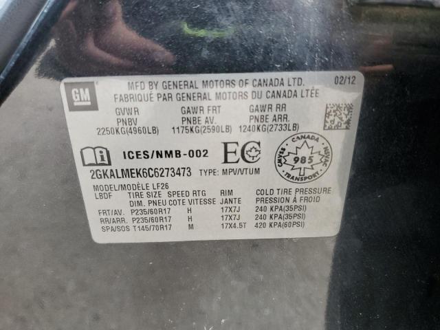 Photo 14 from auction – 2012 GMC TERRAIN SL with VIN 2GKALMEK6C6273473