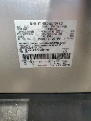 Photo 14 from auction – 2013 FORD EXPLORER L with VIN 1FM5K8F87DGB51759