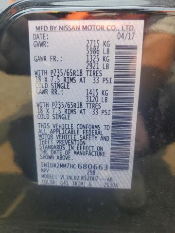 Photo 14 from auction – 2017 NISSAN PATHFINDER with VIN 5N1DR2MM7HC680663
