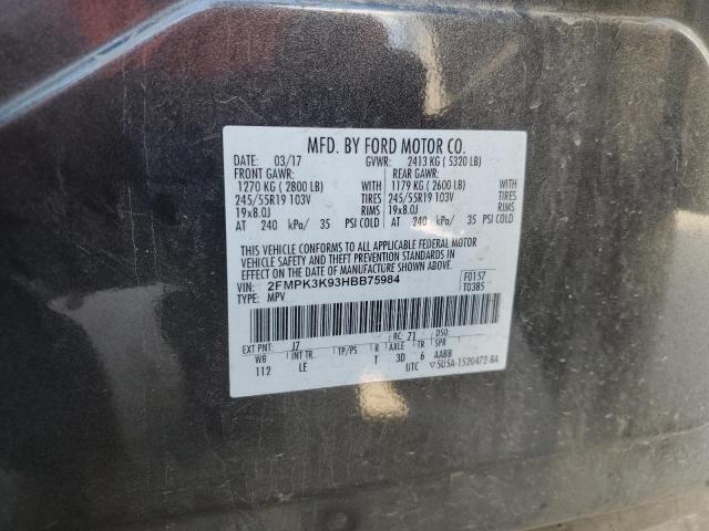 Photo 14 from auction – 2017 FORD EDGE TITAN with VIN 2FMPK3K93HBB75984