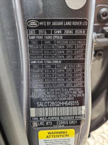 Photo 14 from auction – 2017 LAND ROVER DISCOVERY with VIN SALCT2BG2HH649315
