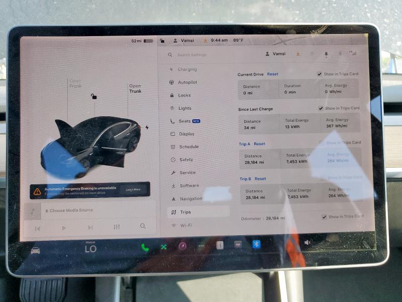 Photo 9 from auction – 2020 TESLA MODEL 3 with VIN 5YJ3E1EA5LF736511