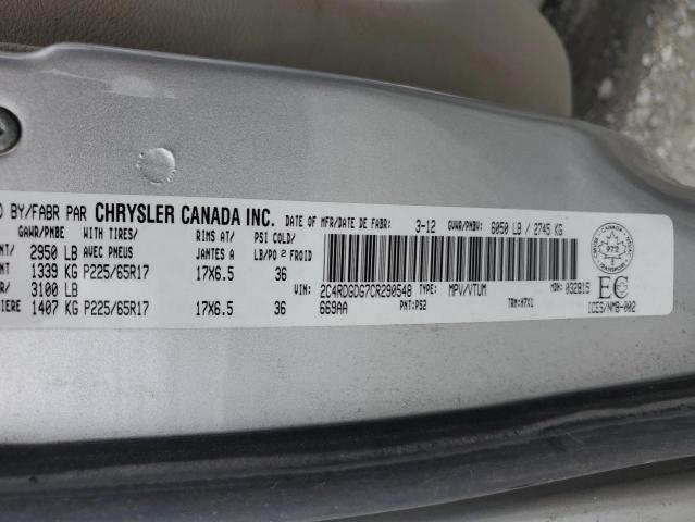 Photo 14 from auction – 2012 DODGE GRAND CARA with VIN 2C4RDGDG7CR290548