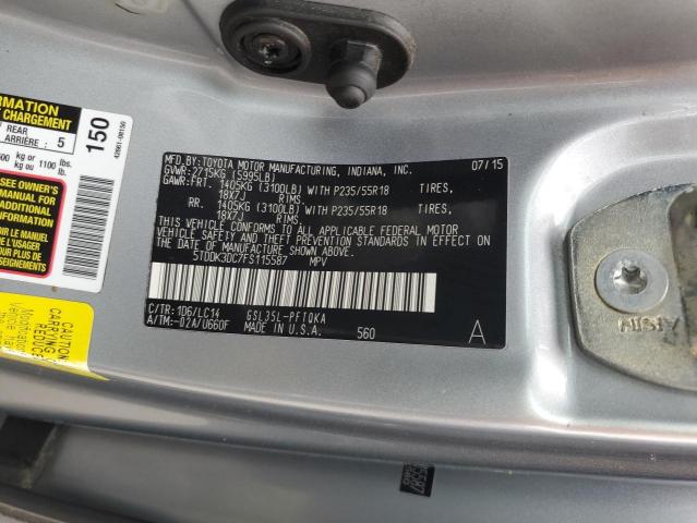 Photo 14 from auction – 2015 TOYOTA SIENNA XLE with VIN 5TDDK3DC7FS115587