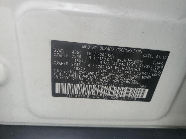 Photo 14 from auction – 2019 SUBARU OUTBACK TO with VIN 4S4BSETC5K3297169