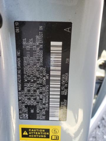 Photo 14 from auction – 2010 LEXUS RX 350 with VIN 2T2BK1BAXAC079145
