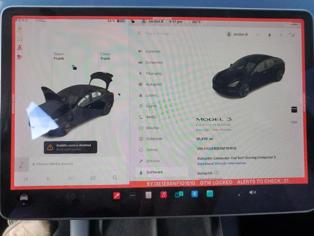 Photo 9 from auction – 2022 TESLA MODEL 3 with VIN 5YJ3E1EB5NF101610