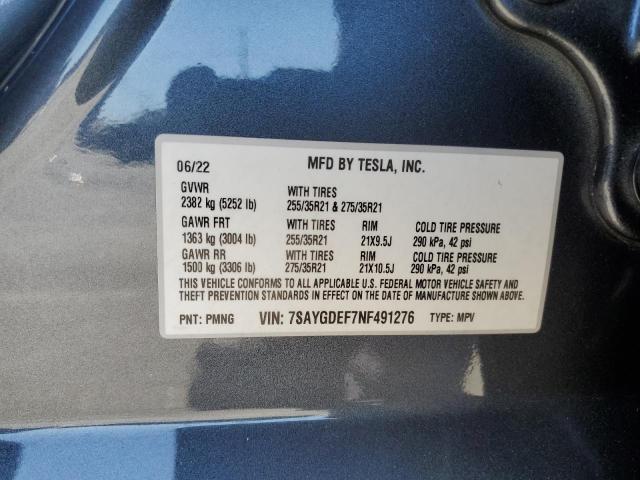 Photo 14 from auction – 2022 TESLA MODEL Y with VIN 7SAYGDEF7NF491276
