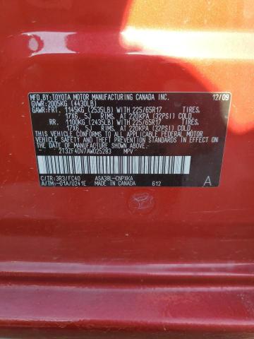 Photo 14 from auction – 2010 TOYOTA RAV4 with VIN 2T3ZF4DV7AW025283