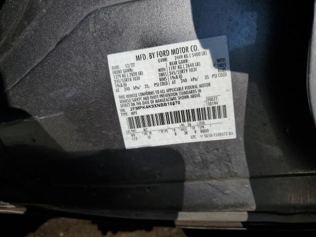 Photo 14 from auction – 2022 FORD EDGE TITAN with VIN 2FMPK4K9XNBB16870