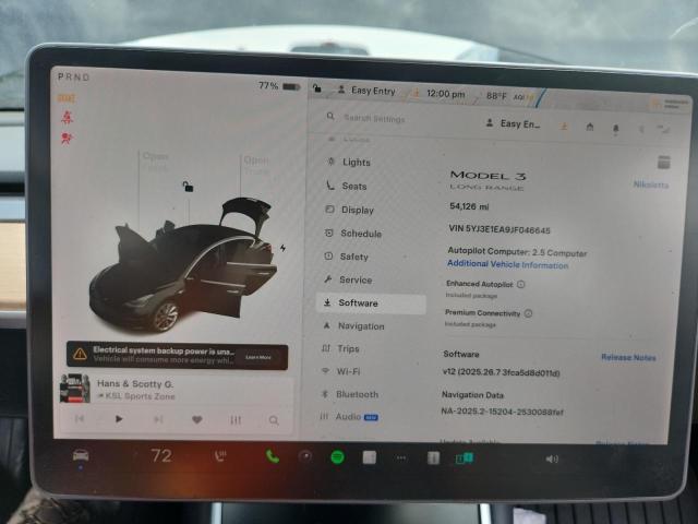 Photo 9 from auction – 2018 TESLA MODEL 3 with VIN 5YJ3E1EA9JF046645