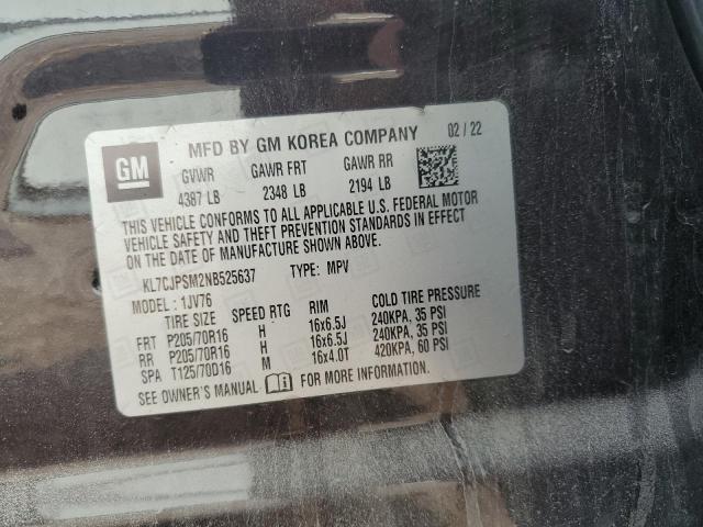 Photo 14 from auction – 2022 CHEVROLET TRAX 1LT with VIN KL7CJPSM2NB525637