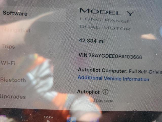Photo 9 from auction – 2023 TESLA MODEL Y with VIN 7SAYGDEE0PA103666
