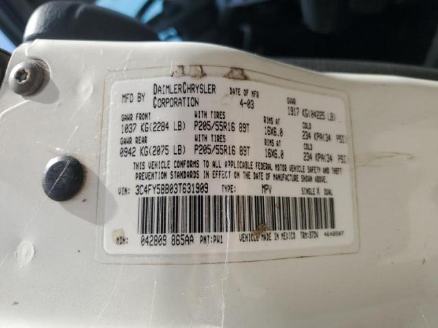 Photo 14 from auction – 2003 CHRYSLER PT CRUISER with VIN 3C4FY58B03T631909