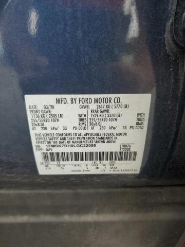 Photo 14 from auction – 2020 FORD EXPLORER XLT with VIN 1FMSK7DH0LGC22055