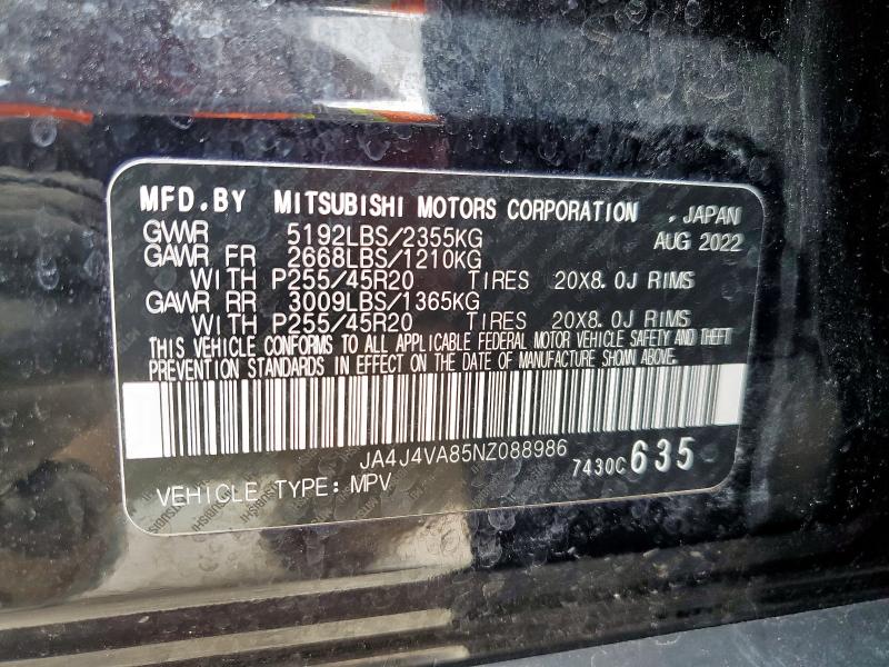 Photo 14 from auction – 2022 MITSUBISHI OUTLANDER with VIN JA4J4VA85NZ088986