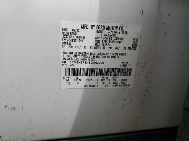Photo 14 from auction – 2014 FORD EXPLORER L with VIN 1FM5K8F8XEGA63399