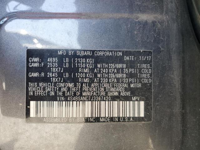 Photo 14 from auction – 2018 SUBARU OUTBACK 2. with VIN 4S4BSANC7J3267420