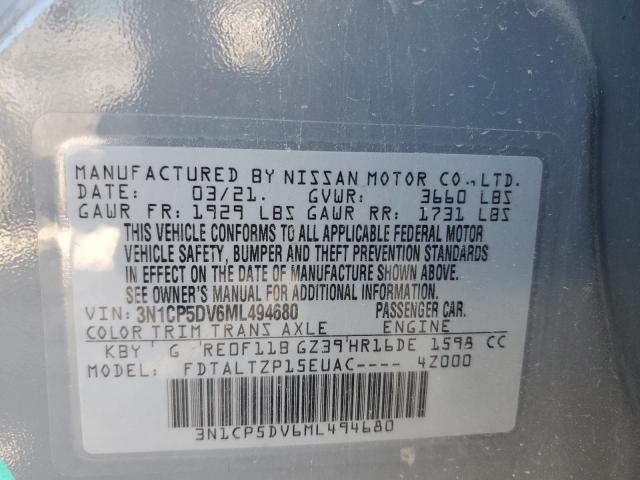 Photo 14 from auction – 2021 NISSAN KICKS SR with VIN 3N1CP5DV6ML494680