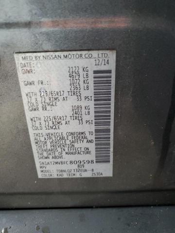Photo 14 from auction – 2015 NISSAN ROGUE S with VIN 5N1AT2MV8FC809598