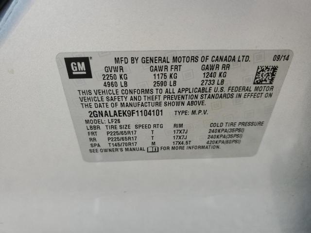 Photo 14 from auction – 2015 CHEVROLET EQUINOX LS with VIN 2GNALAEK9F1104101