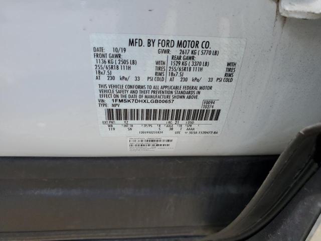 Photo 14 from auction – 2020 FORD EXPLORER X with VIN 1FMSK7DHXLGB00657