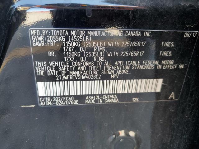 Photo 14 from auction – 2017 TOYOTA RAV4 XLE with VIN 2T3WFREV5HW402802