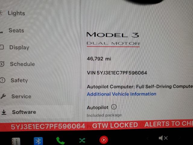 Photo 9 from auction – 2023 TESLA MODEL 3 with VIN 5YJ3E1EC7PF596064