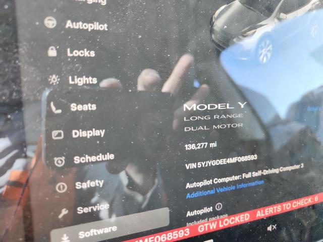 Photo 9 from auction – 2021 TESLA MODEL Y with VIN 5YJYGDEE4MF068593