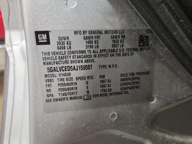 Photo 14 from auction – 2010 BUICK ENCLAVE CX with VIN 5GALVCED5AJ159587