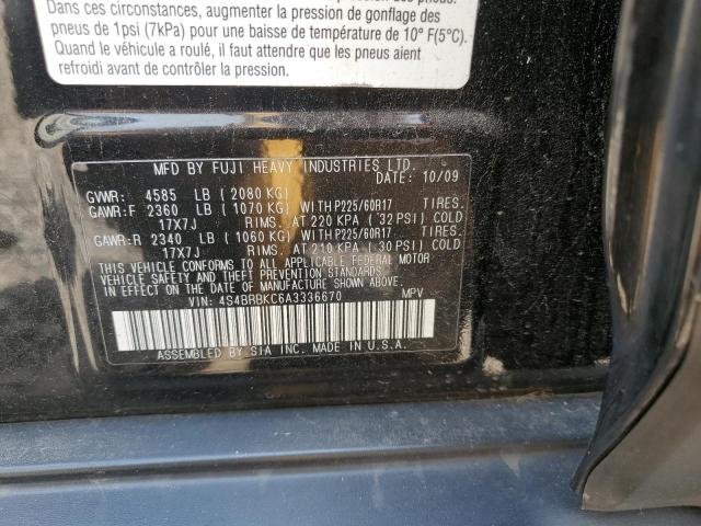 Photo 14 from auction – 2010 SUBARU OUTBACK 2.5I LIMITED with VIN 4S4BRBKC6A3336670