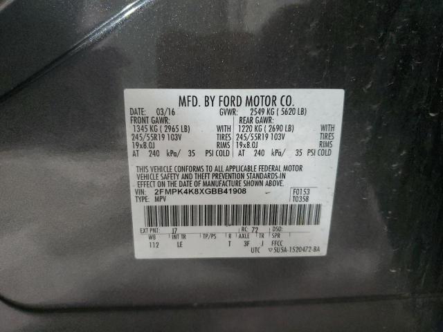Photo 14 from auction – 2016 FORD EDGE TITAN with VIN 2FMPK4K8XGBB41908
