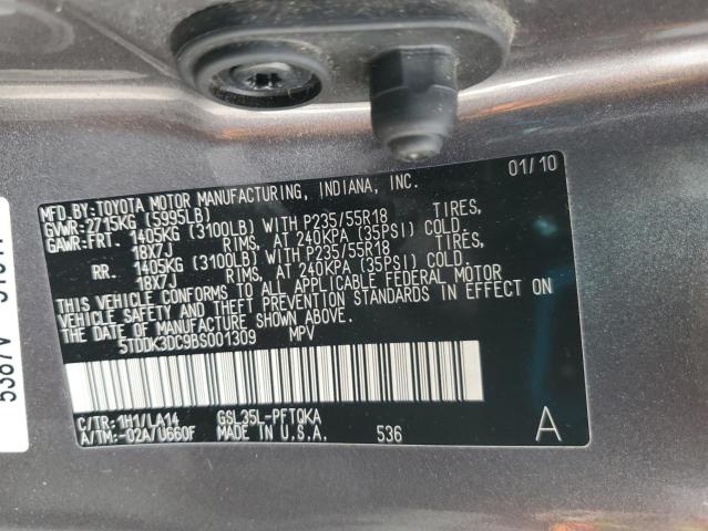 Photo 14 from auction – 2011 TOYOTA SIENNA XLE with VIN 5TDDK3DC9BS001309
