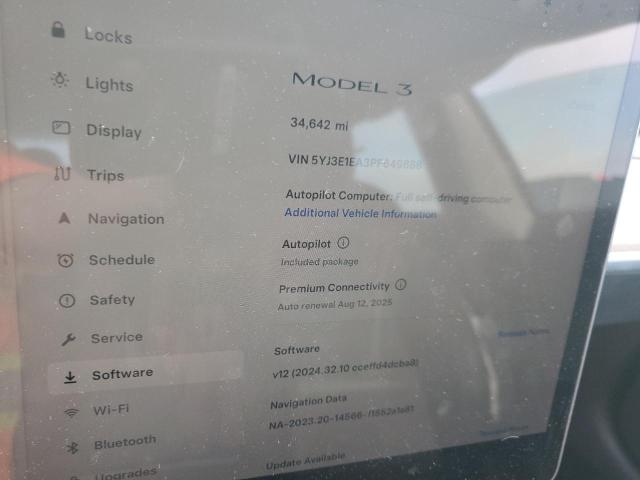Photo 9 from auction – 2023 TESLA MODEL 3 with VIN 5YJ3E1EA3PF649888