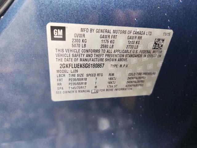 Photo 14 from auction – 2016 GMC TERRAIN SLT with VIN 2GKFLUEK6G6180867