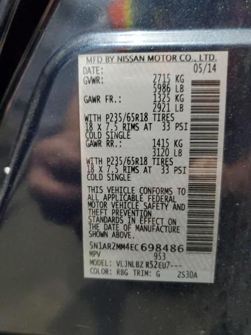 Photo 14 from auction – 2014 NISSAN PATHFINDER with VIN 5N1AR2MM4EC698486