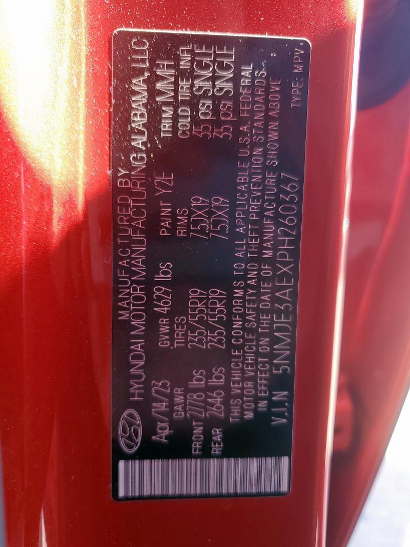 Photo 14 from auction – 2023 HYUNDAI TUCSON LIM with VIN 5NMJE3AEXPH260367