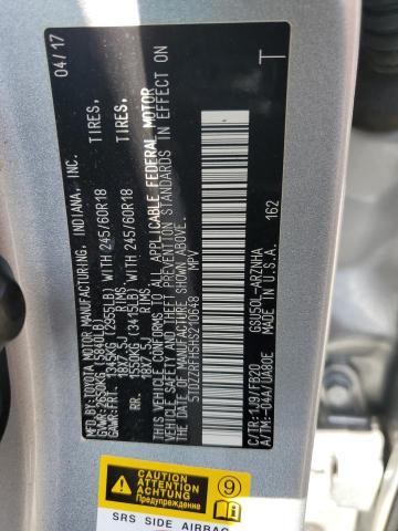 Photo 14 from auction – 2017 TOYOTA HIGHLANDER with VIN 5TDZZRFH5HS210648