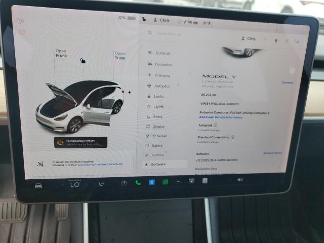 Photo 9 from auction – 2020 TESLA MODEL Y with VIN 5YJYGDEE4LF036970